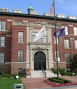 Door facing Detroit River.