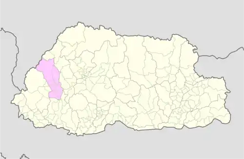 Map of Paro District in Bhutan