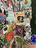 Pasteups at the Hagenbusch (Marl, Germany) by international artists including OHMY, Zombiesqueegee, Carl Stimpson, ShallowLagoon, Yaya, PixelPunks and more, 2025.