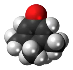 Space-filling model of the penguinone molecule