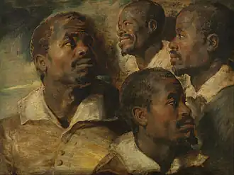 Studies of a black man's head, Rubens, 1640