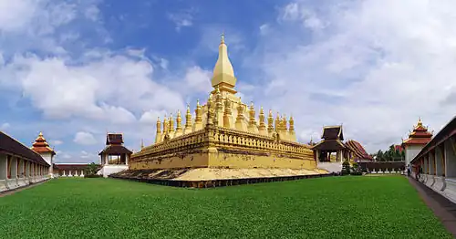 View of the stupa from inside the temple