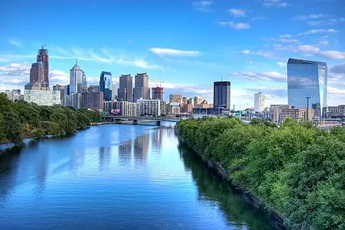Looking southeast from the Spring Garden Street Bridge.