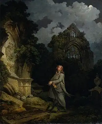 Visitor to a Moonlit Churchyard, 1790