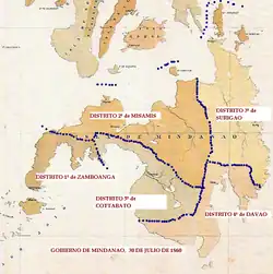 Mindanao map in 1880 showing Misamis