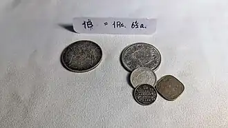 THB to INR (British Raj) (฿1=Rs.1/6/2)