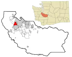 Location of University Place, Washington