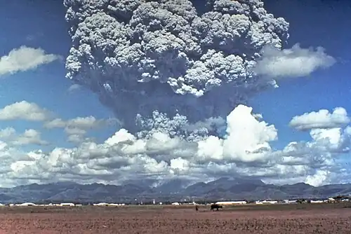 A huge ash cloud, seen from a distance