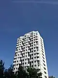 One of the high-rises with a renovated façade