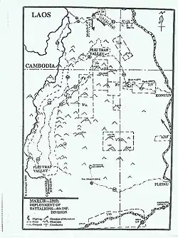 Map of 4th Division Positions in the Plei Trap Valley, March 1969.
