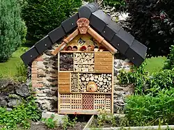 Insect house in Pontgibaud, Puy-de-Dôme, France