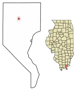 Location of Eddyville in Pope County, Illinois.