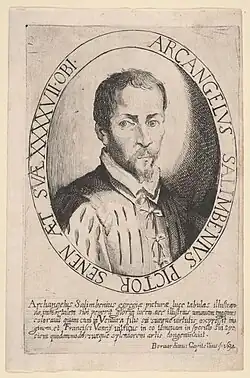 Etched portrait of man showing head and shoulders