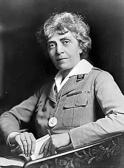 Black and white portrait photograph of Frances Ivens sitted.