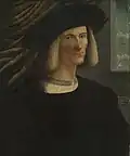 Renaissance portrait of an Italian gentleman (c. 1510). Displayed at the Philadelphia Museum.