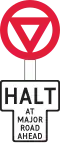 Halt at major road ahead