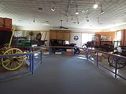 Exhibits inside the Transportation Building