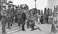 Flag presentation to battalion in 1915