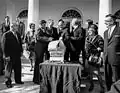 President John F. Kennedy sparing a turkey, 1963, only three days before his assassination