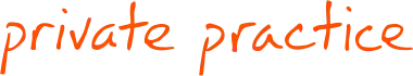 The text "Private Practice" in an orange handwritten all-lowercase font