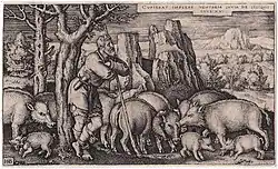 One of a set on the Prodigal Son, 1538