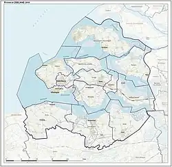 Topography map of Zeeland
