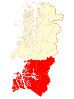 Location in the Aysén del General Carlos Ibáñez del Campo Region