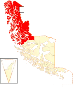 Location in the Magallanes and Antartica Chilena Region