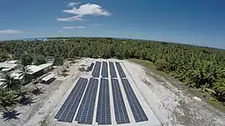 A solar panel array on Pukapuka, Cook Islands.