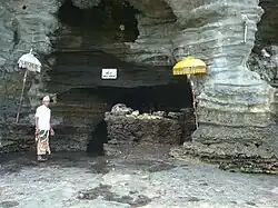 Sacred water at Tanah Lot temple