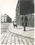 Queen's Square in the 19th century, looking west from Chapel Street. The building on the right has since been replaced