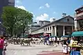 Oblique view of Faneuil hall Marketplace and surrounding pedestrian mall