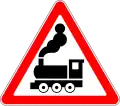 Level crossing ahead, without gates