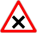 Crossroads without priority (give way to the vehicles coming from the right)