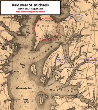 old map showing area around St. Michaels