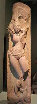 Railing pillar with female figure, Asian Art Museum