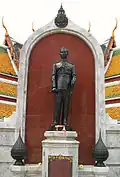 Statue of King Ananda, erected by his brother, King Bhumibol, Wat Suthat, Bangkok, 1959
