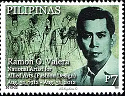 A postage stamp bearing the image of the National Artist Ramon Valera