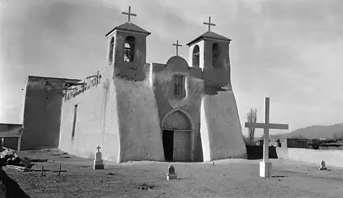 Eastern view, Mission Church of Ranchos de Taos (1934)