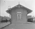 View of the Depot Street end of the station circa 1900