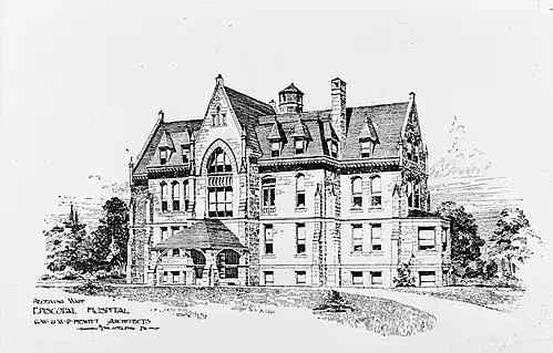 Receiving Ward, Episcopal Hospital, Philadelphia, Pennsylvania (1892–94, demolished).