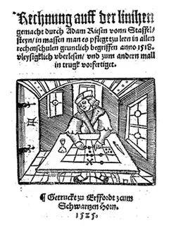 Adam Ries, Rechenung auff der linihen und federn (2nd&nbsp;Ed.), 1525