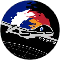 The badge of the Israeli-German "Red Baron" Squadron at Tel Nof for training on the IAI Eitan UAV