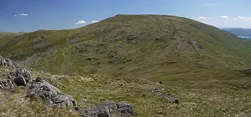Looking over Scandale Pass to Red Screes. Middle Dodd is on the left.
