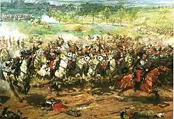 painting showing a cavalry charge