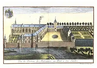 The castle in 1740 by Remacle Le Loup.