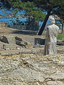 Archaeological Remains with reproduction of Aesclepius