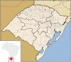 Location in Rio Grande do Sul and Brazil