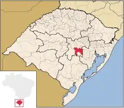 Location in Rio Grande do Sul state