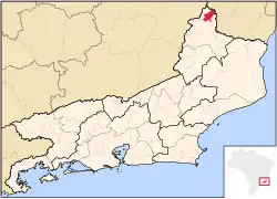 Location of Varre-Sai in the state of Rio de Janeiro
